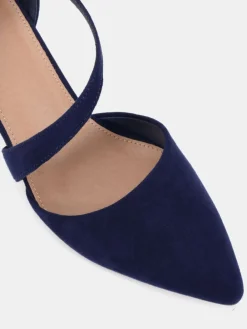 Novo Wide Fit Idaho Mid Block Asymetric Strap Point Courts Blue Online