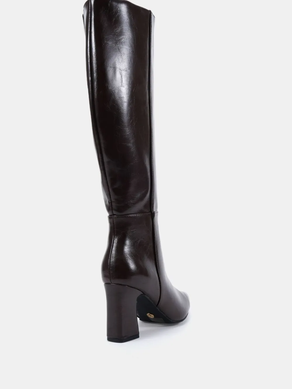 Novo Gala Point Toe Block Heel Knee Boots Brown Sale