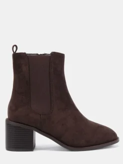 Novo Wide Fit Juno Block Heel Chelsea Ankle Boots Brown Online