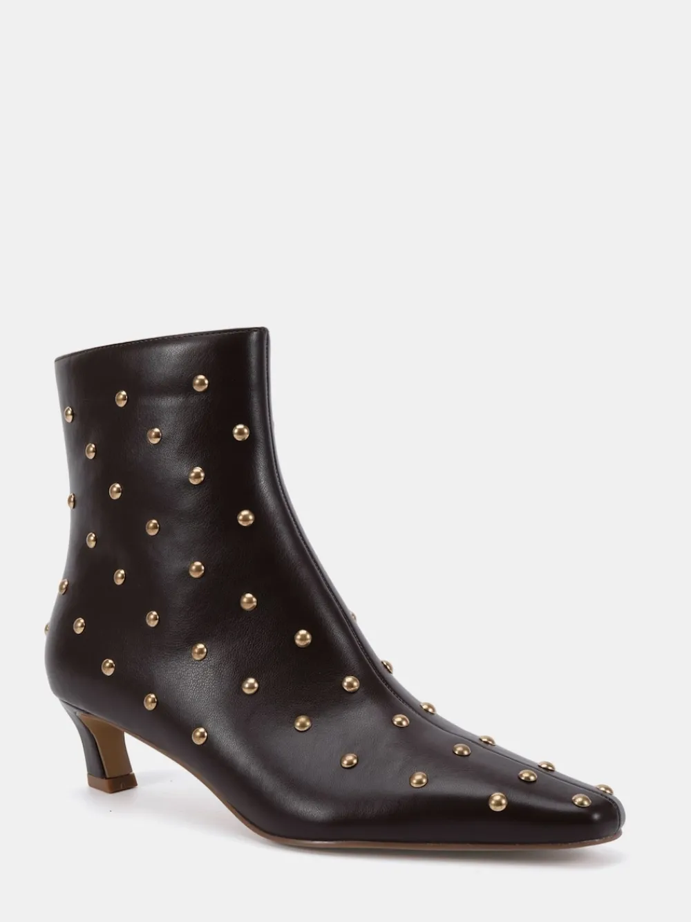 Novo Wide Fit Wide Fit Kiki Studded Low Heel Ankle Boots Brown Clearance