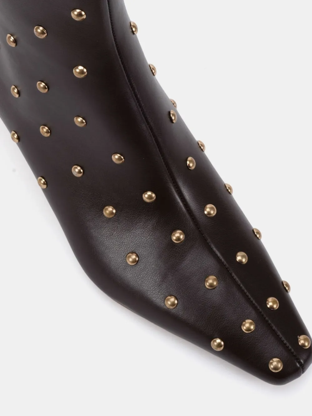 Novo Wide Fit Wide Fit Kiki Studded Low Heel Ankle Boots Brown Clearance