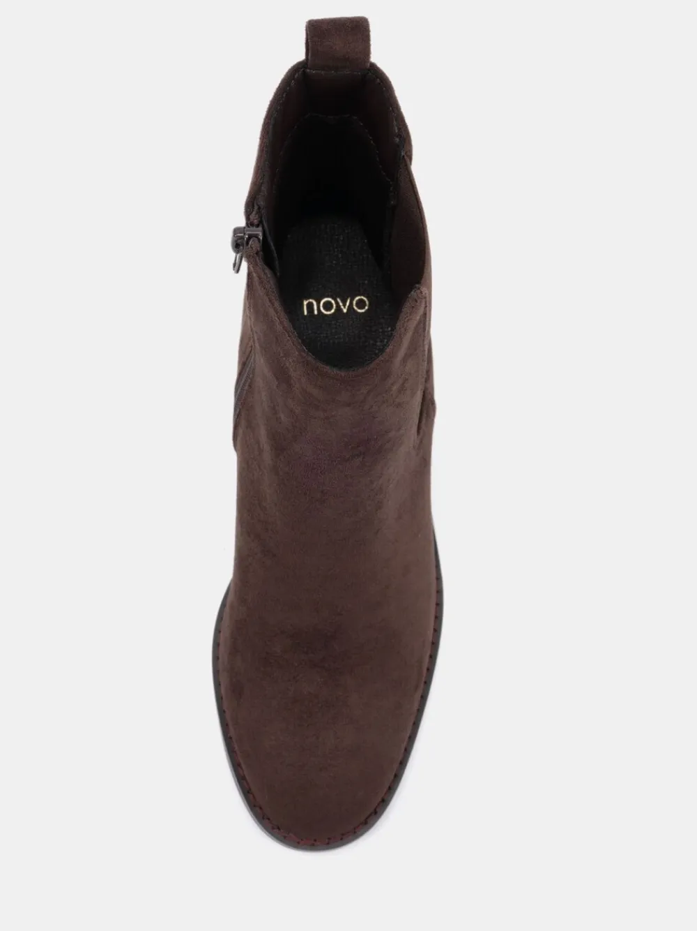 Novo Chocolate Brown Wide Fit Wide Fit Jessie Block Heel V Chelsea Ankle Boots Outlet