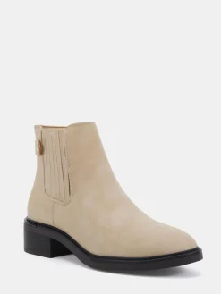 Novo Cream Dove Wide Fit Darlina Flat Chelsea Ankle Boots Outlet