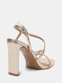 Novo Wide Fit MONDRIAN Strappy Heeled Sandals Gold Online