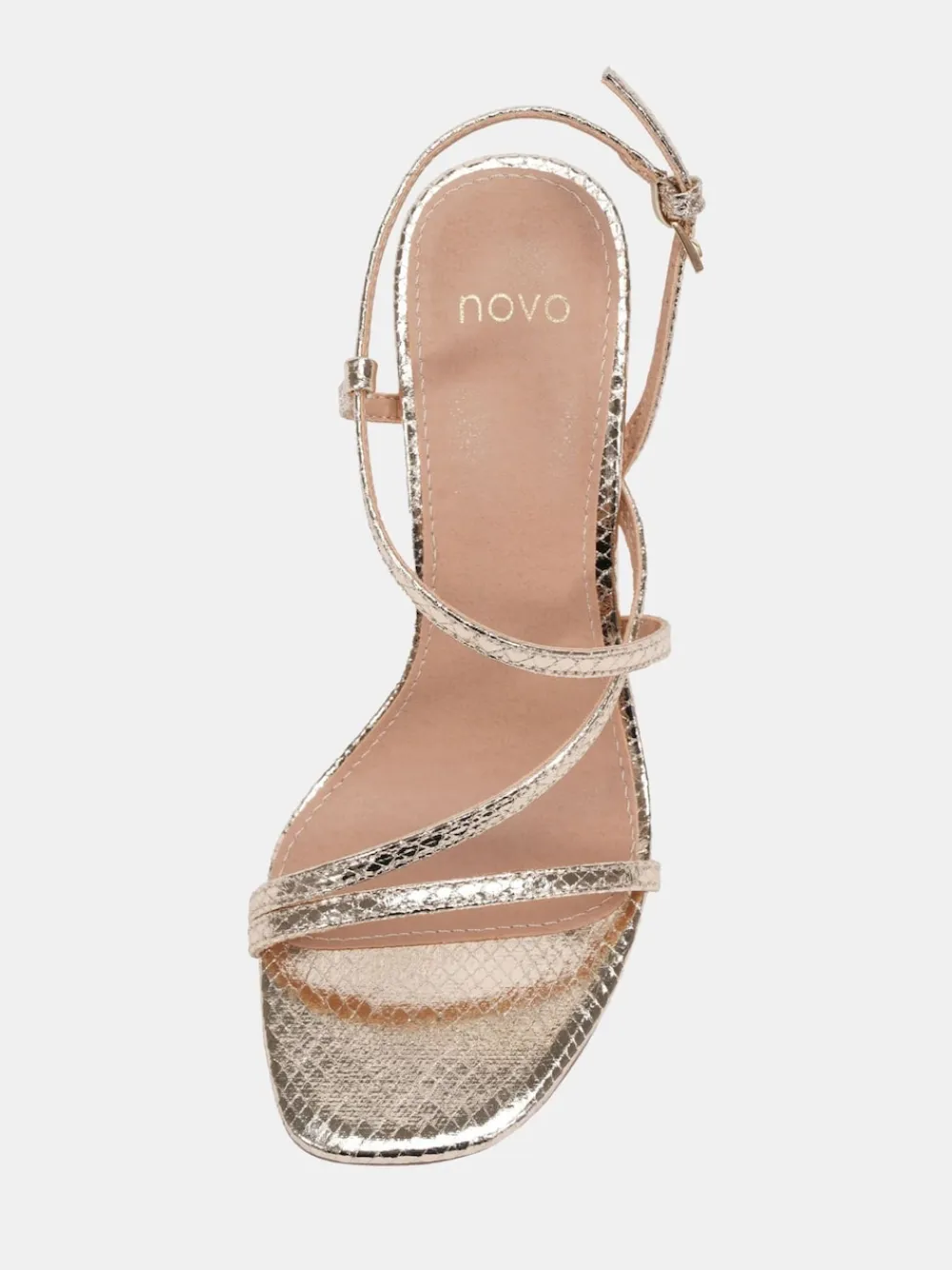 Novo Wide Fit MONDRIAN Strappy Heeled Sandals Gold Online