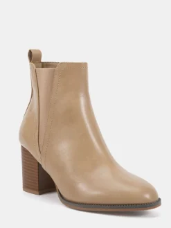 Novo Natural Wide Fit Wide Fit Jessie Block Heel V Chelsea Ankle Boots Clearance