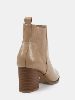 Novo Natural Wide Fit Wide Fit Jessie Block Heel V Chelsea Ankle Boots Clearance