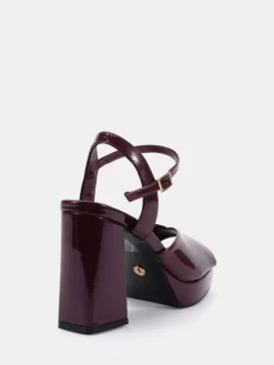 Novo Layla Platform Heeled Sandals Red Discount