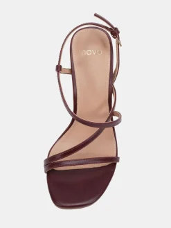 Novo MONDRIAN Strappy Heeled Sandals Red Clearance