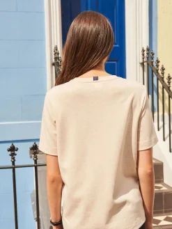 Next Oatmeal Cream Heavyweight Short Sleeve Crew Neck T-Shirt New