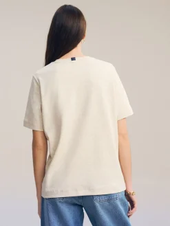 Next Oatmeal Cream Heavyweight Short Sleeve Crew Neck T-Shirt New