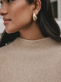 Next Fine Knit Cape Poncho Oatmeal New