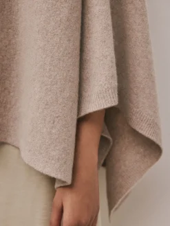 Next Fine Knit Cape Poncho Oatmeal New