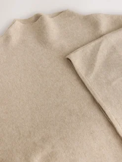 Next Fine Knit Cape Poncho Oatmeal New