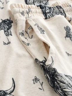 Next Oatmeal Hamish The Highland Cow Cosy Long Sleeve Pyjamas Hot