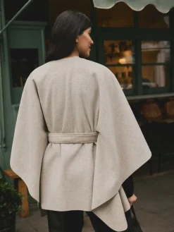 Next Wrap Front Cape Poncho Oatmeal Outlet