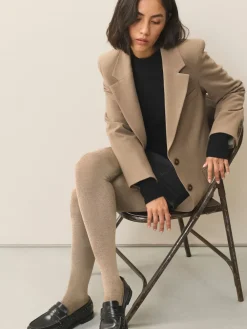 Next Warm Handle Knitted Tights 2 Pack Oatmeal/Neutral Marl Discount