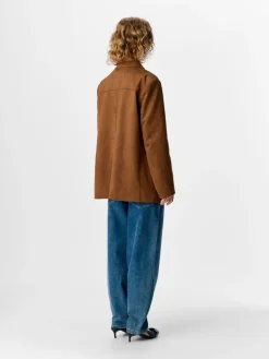 OBJECT Brown Faux Suede Jacket Clearance