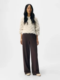 OBJECT Wide Leg Trousers Brown Best