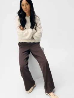 OBJECT Wide Leg Trousers Brown Best