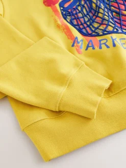 Next Ochre Yellow Graphic Farmers Market Crew Neck Sweatshirt Outlet
