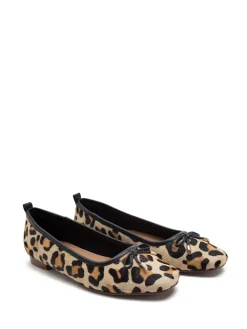 Off The Hook Animal Pinner Leather Leopard Print Ballerinas Hot