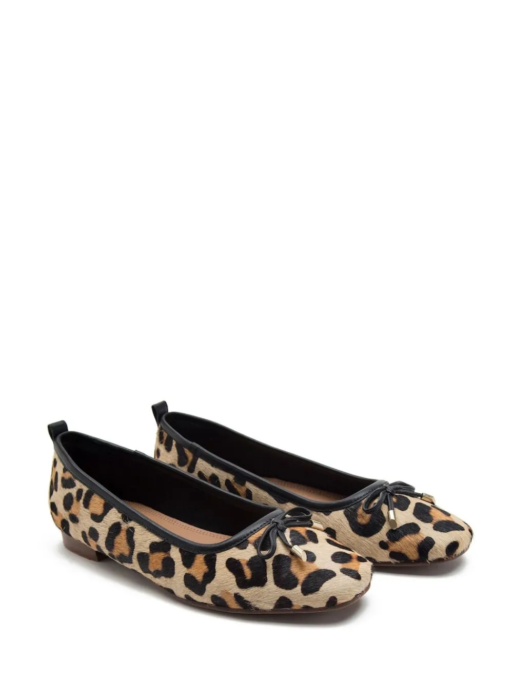 Off The Hook Animal Pinner Leather Leopard Print Ballerinas Hot