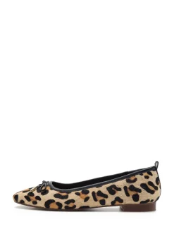 Off The Hook Animal Pinner Leather Leopard Print Ballerinas Hot