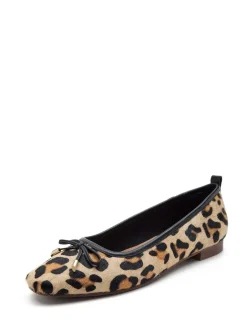 Off The Hook Animal Pinner Leather Leopard Print Ballerinas Hot
