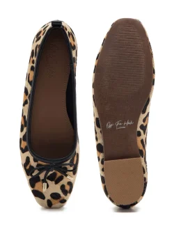Off The Hook Animal Pinner Leather Leopard Print Ballerinas Hot