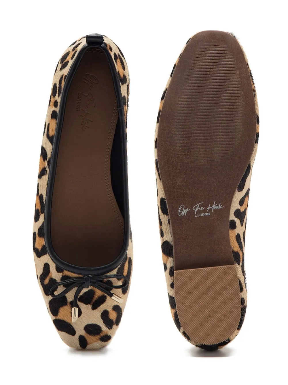Off The Hook Animal Pinner Leather Leopard Print Ballerinas Hot