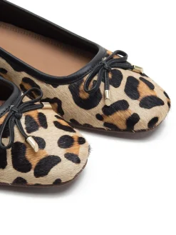 Off The Hook Animal Pinner Leather Leopard Print Ballerinas Hot