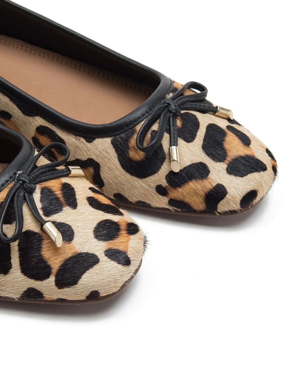 Off The Hook Animal Pinner Leather Leopard Print Ballerinas Hot