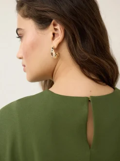 Next Olive Green Cape Maxi Dress Discount