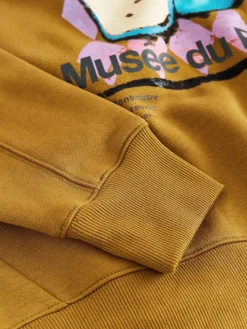 Next Cotton Rich Fruit Art Graphic Longsleeve Crewneck Sweatshirt Olive Green Online