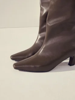 Next Forever Comfort® Curved Heel Knee High Boots Olive Green Discount