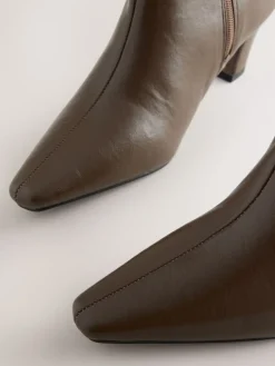 Next Forever Comfort® Curved Heel Knee High Boots Olive Green Discount