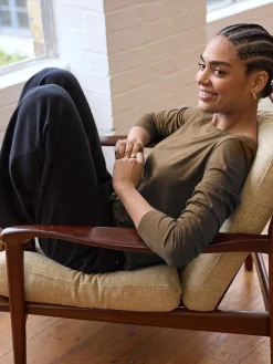 Next Olive Green Long Sleeve Crew Neck T-Shirt Clearance