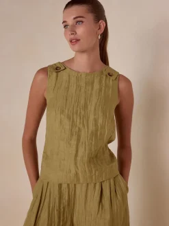 Next Olive Green N. Premium Linen Rich Shell Top Discount