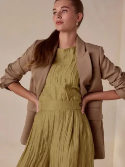 Next Olive Green N. Premium Linen Rich Shell Top Discount