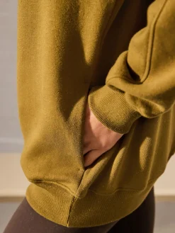 Next Olive Green Relaxed Fit Essentials Longline Sweatshirt with Pockets Best