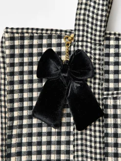 Oliver Bonas Black Gingham FabricnTote Bag Hot
