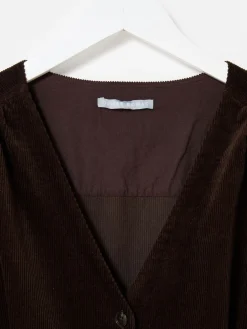 Oliver Bonas Brown Corduroy V-Neck Tie Waist Jumpsuit Best