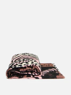 Oliver Bonas Brown Cuddling Cats Knitted Scarf Best