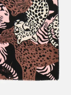 Oliver Bonas Brown Cuddling Cats Knitted Scarf Best