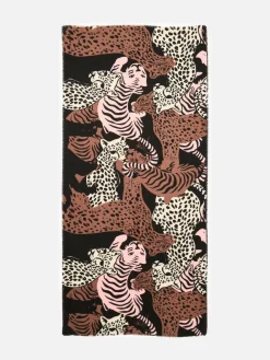 Oliver Bonas Brown Cuddling Cats Knitted Scarf Best