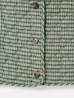 Oliver Bonas Green Checked Heart Quilted Gilet Clearance