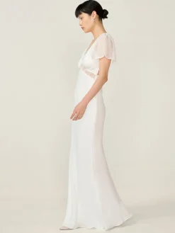 Omnes White Meadow Bridal Maxi Dress with Lace Detail Hot
