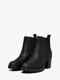 ONLY Block Heel Chelsea Boots Black Outlet