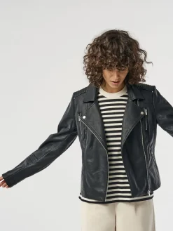 ONLY Black Faux Leather Biker Jacket New